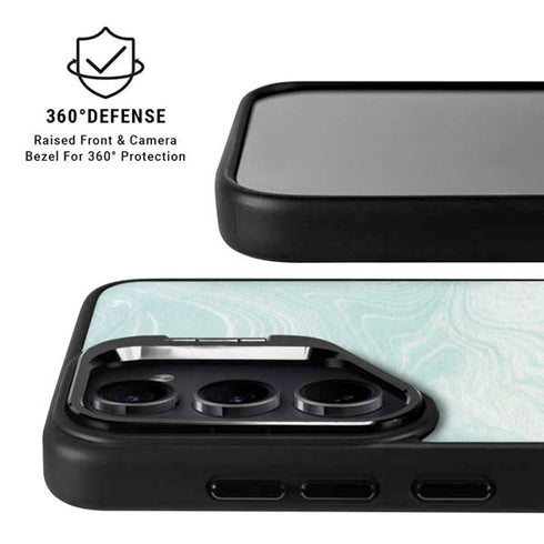 Marbleized Mint Galaxy S25 Kickstand Case