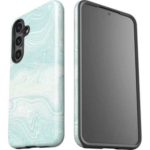 Marbleized Mint Galaxy S25 Plus Impact Case