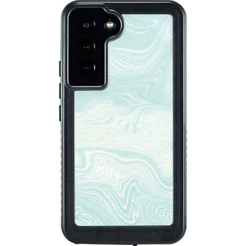 Marbleized Mint Galaxy S24 Plus Waterproof Case
