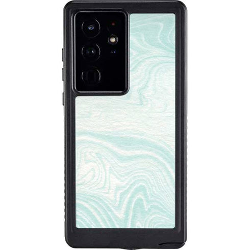 Marbleized Mint Galaxy S24 Ultra Waterproof Case