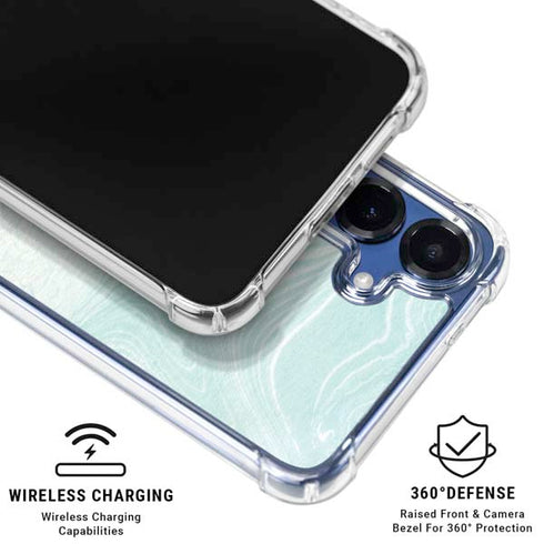 Marbleized Mint Galaxy S25 Clear Case