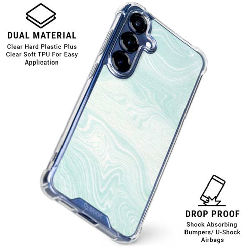 Marbleized Mint Galaxy S25 Clear Case