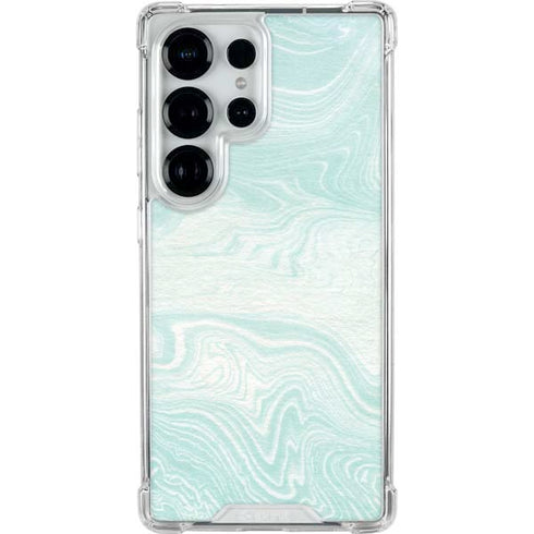 Marbleized Mint Galaxy S25 Ultra Clear Case