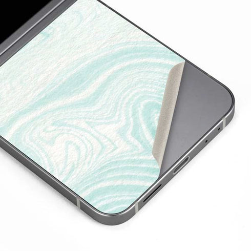 Marbleized Mint Galaxy Z Flip6 Skin