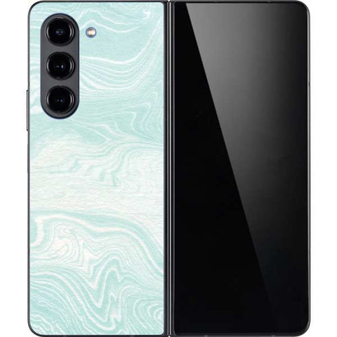 Marbleized Mint Galaxy Z Fold5 5G Skin