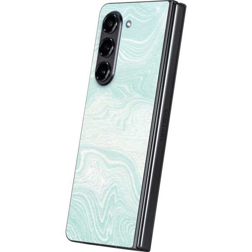 Marbleized Mint Galaxy Z Fold5 5G Skin