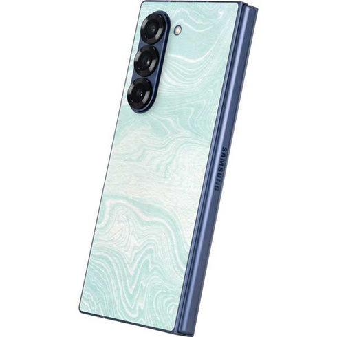 Marbleized Mint Galaxy Z Fold6 Skin