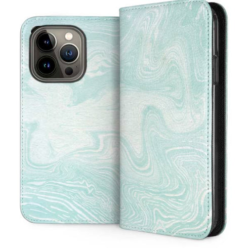 Marbleized Mint iPhone 13 Pro Folio Case