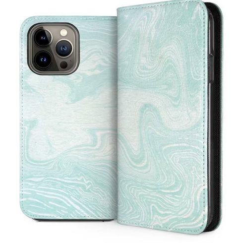 Marbleized Mint iPhone 14 Pro Max Folio Case