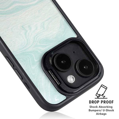 Marbleized Mint iPhone 15 Plus Kickstand Case