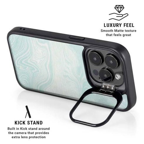 Marbleized Mint iPhone 15 Pro Kickstand Case