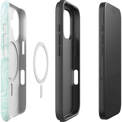 Marbleized Mint iPhone 16 Magsafe Impact Case