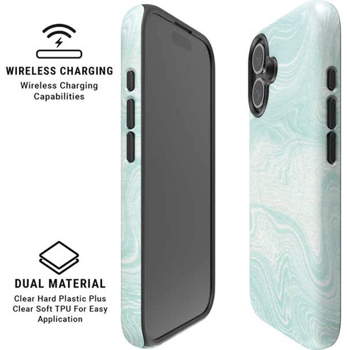 Marbleized Mint iPhone 16 Magsafe Impact Case