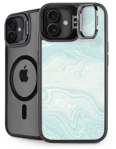 Marbleized Mint iPhone 16 Plus Kickstand Case