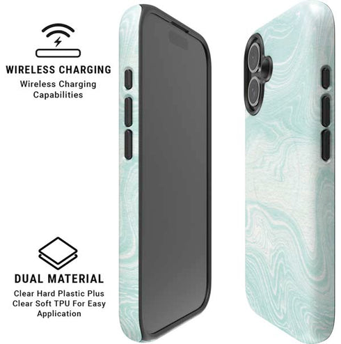 Marbleized Mint iPhone 16 Plus Magsafe Impact Case