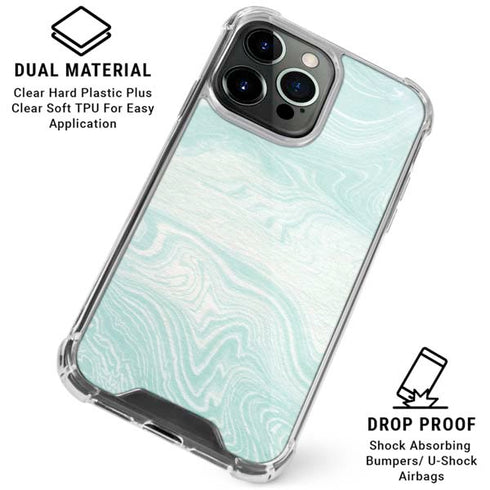Marbleized Mint iPhone 16 Pro Clear Case