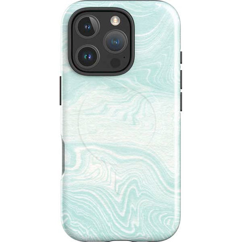 Marbleized Mint iPhone 16 Pro Magsafe Impact Case