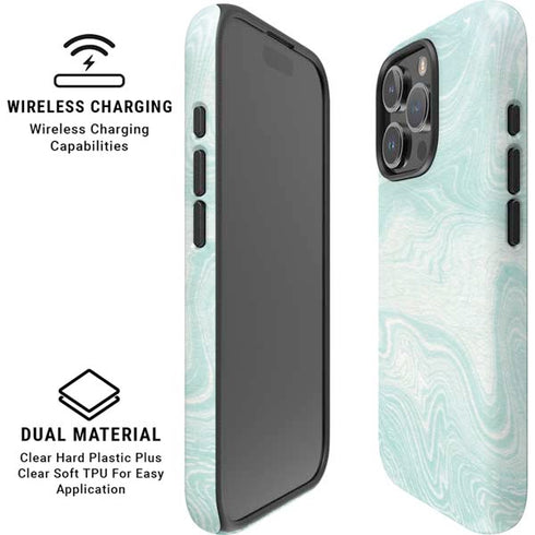 Marbleized Mint iPhone 16 Pro Magsafe Impact Case