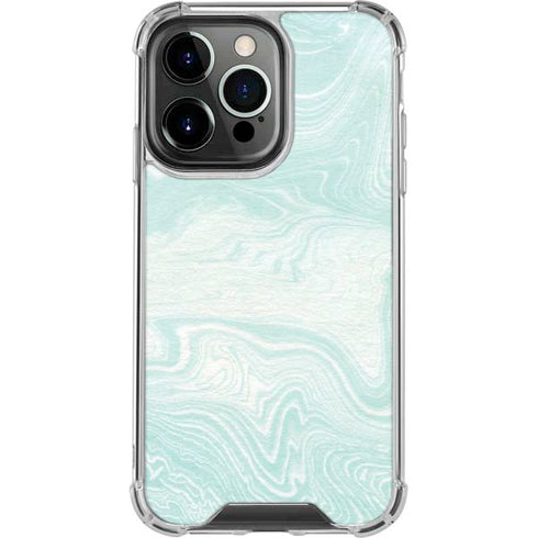 Marbleized Mint iPhone 16 Pro Max Clear Case