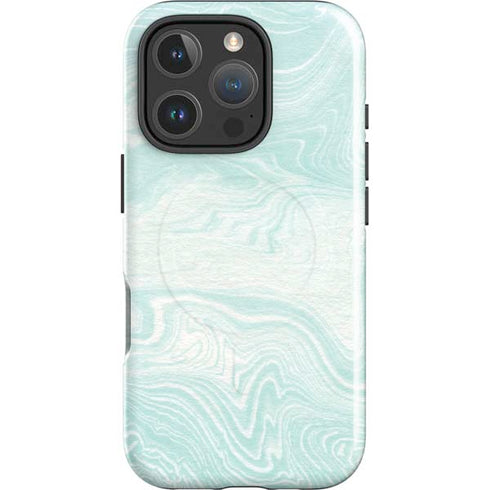 Marbleized Mint iPhone 16 Pro Max Magsafe Impact Case