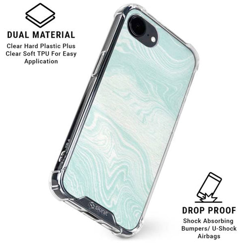 Marbleized Mint iPhone 16e Clear Case