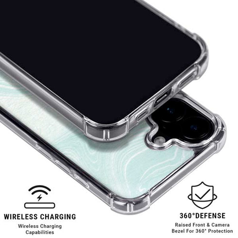 Marbleized Mint iPhone 17 Clear Case