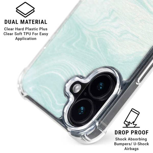 Marbleized Mint iPhone 17 Clear Case