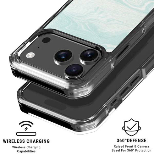 Marbleized Mint iPhone 18 Pro Clear Case
