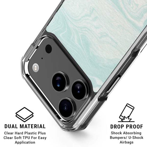 Marbleized Mint iPhone 18 Pro Clear Case