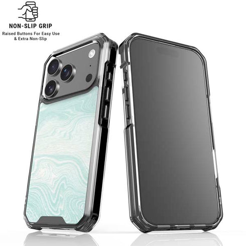 Marbleized Mint iPhone 18 Pro Clear Case