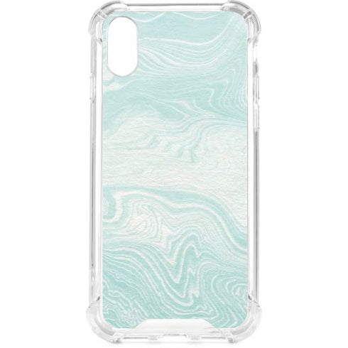 Marbleized Mint iPhone XS Clear Case