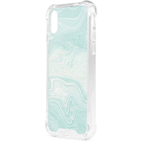Marbleized Mint iPhone XS Clear Case