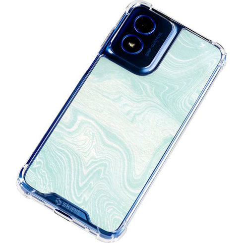Marbleized Mint Moto G Play 4G (2024) Clear Case