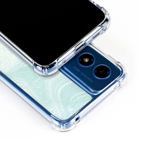 Marbleized Mint Moto G Play 4G (2024) Clear Case