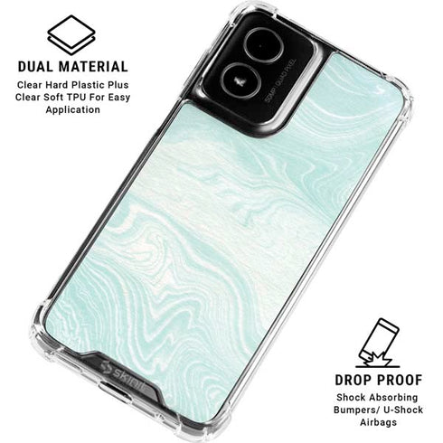 Marbleized Mint Moto G Power 5G (2024) Clear Case