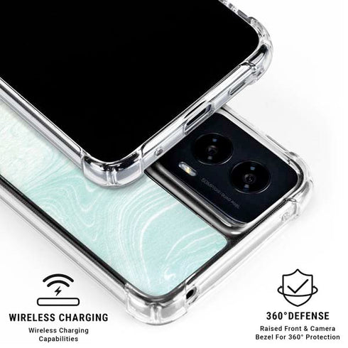 Marbleized Mint Moto G Power 5G (2024) Clear Case