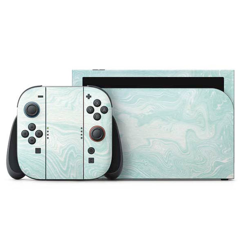 Marbleized Mint Nintendo Switch 2 (2025) with Joy-Con Skin