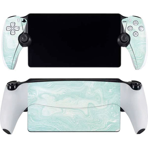 Marbleized Mint PlayStation PS5 Skins