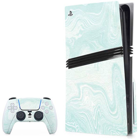 Marbleized Mint PlayStation PS5 Skins
