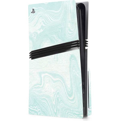 Marbleized Mint PS5 Pro Disk Console Skin