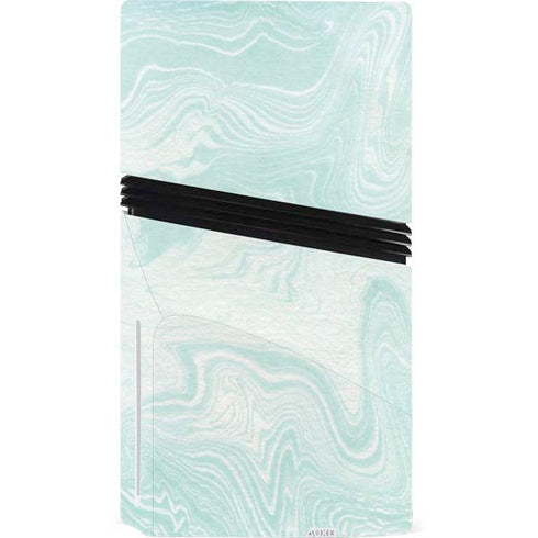 Marbleized Mint PS5 Pro Disk Console Skin
