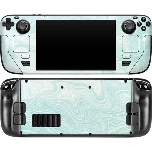 Marbleized Mint Steam Deck Handheld Gaming Computer OLED Skin