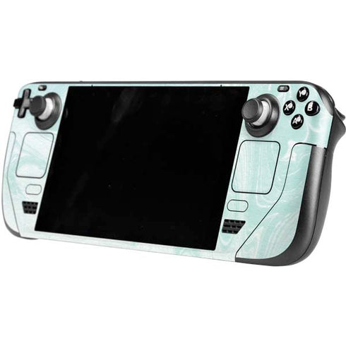 Marbleized Mint Steam Deck Handheld Gaming Computer OLED Skin