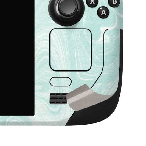 Marbleized Mint Steam Deck Handheld Gaming Computer OLED Skin