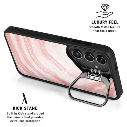 Marbleized Pink Galaxy S24 Kickstand Case
