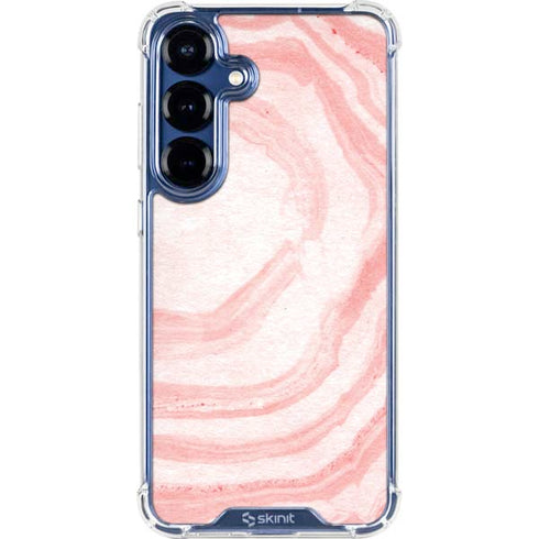 Marbleized Pink Galaxy S25 Clear Case