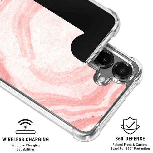 Marbleized Pink Galaxy S26 Plus Clear Case