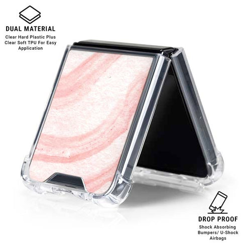 Marbleized Pink Galaxy Z Flip6 Clear Case
