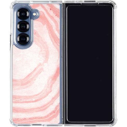 Marbleized Pink Galaxy Z Fold6 Clear Case