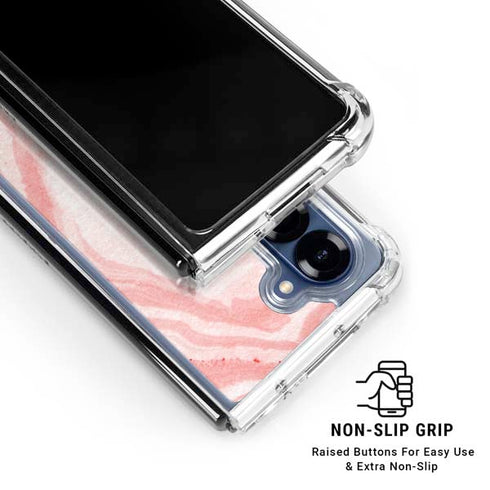 Marbleized Pink Galaxy Z Fold6 Clear Case